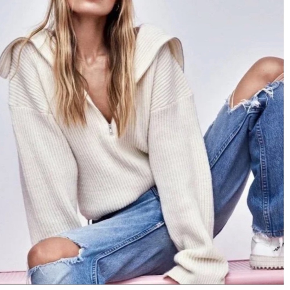 For Love and Lemons Ryan half zip oversized sweater